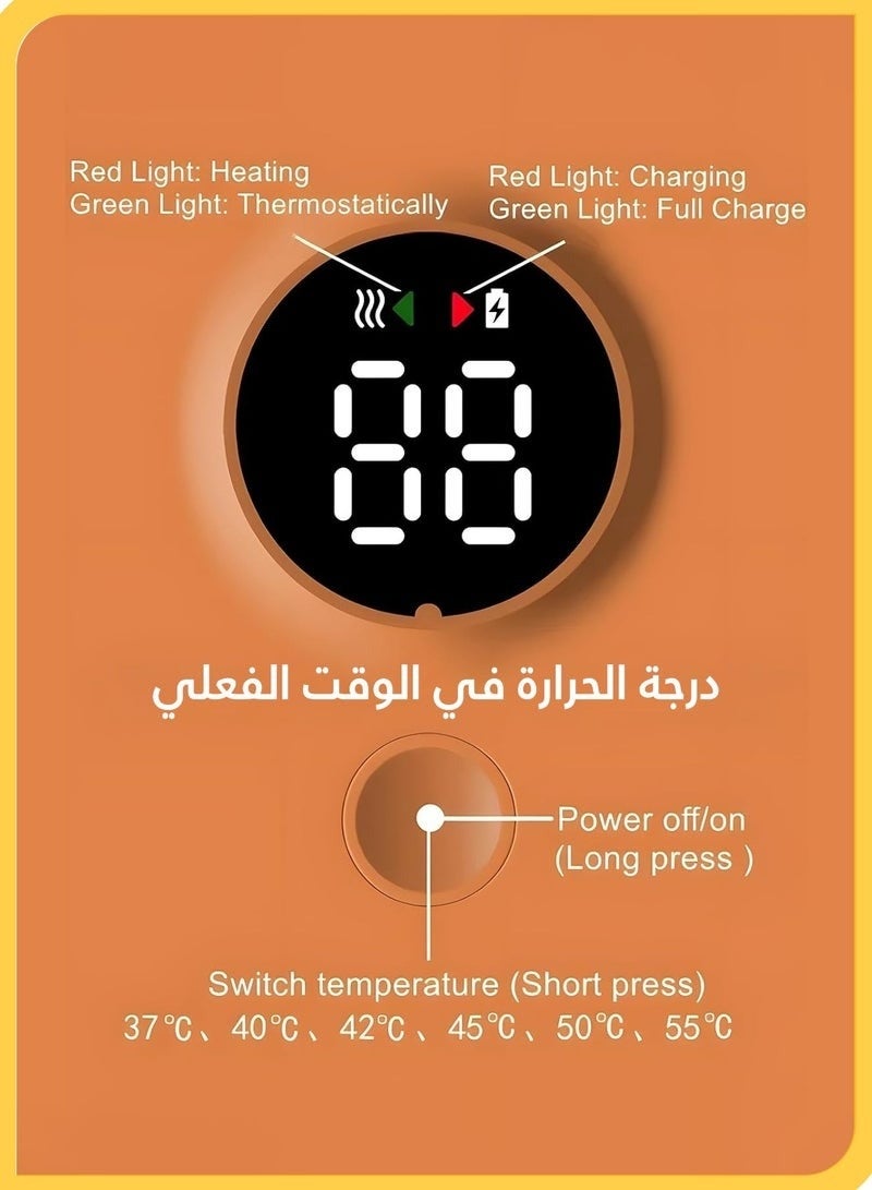 سخان زجاجات محمول للأطفال للسفر – تسخين سريع مع 6 إعدادات ذكية للحرارة من 37°م إلى 55°م، بطارية قابلة لإعادة الشحن 2000mAh مع شحن سريع USB بقوة 18 واط، تقنية تسخين متساوي 360 درجة، شاشة عرض رقمية LED، حزام فيلكرو مقاوم للتسرب، خفيف ومدمج للسفر، الرضاعة الليلية، والاستخدام الخارجي - Image 4